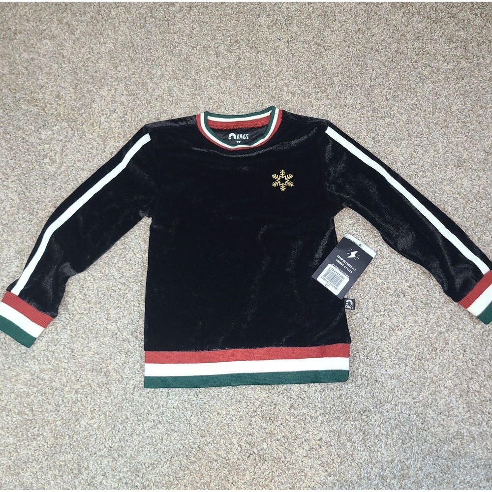 NWT Rags to Raches Velvet Holiday Crewneck Sweater 2T